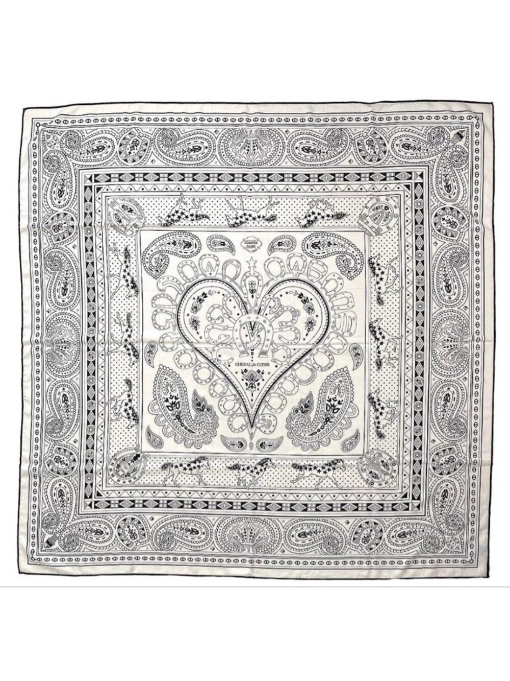 Hermes Cashmere Silk Carre Geant Bandana Large Shawl Scarf